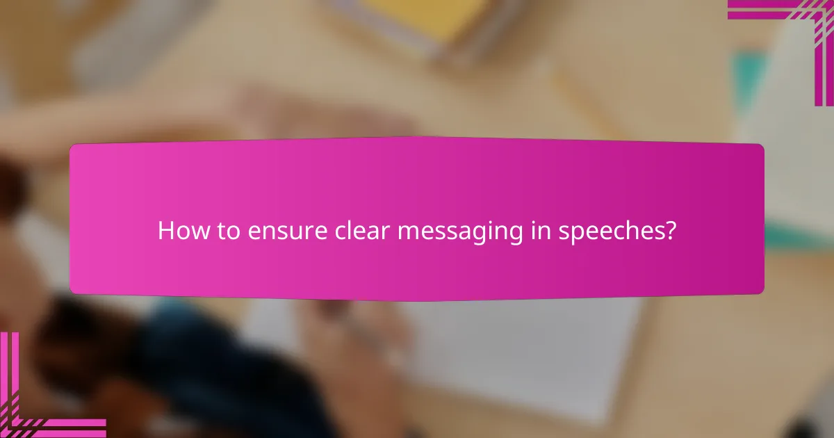 How to ensure clear messaging in speeches?