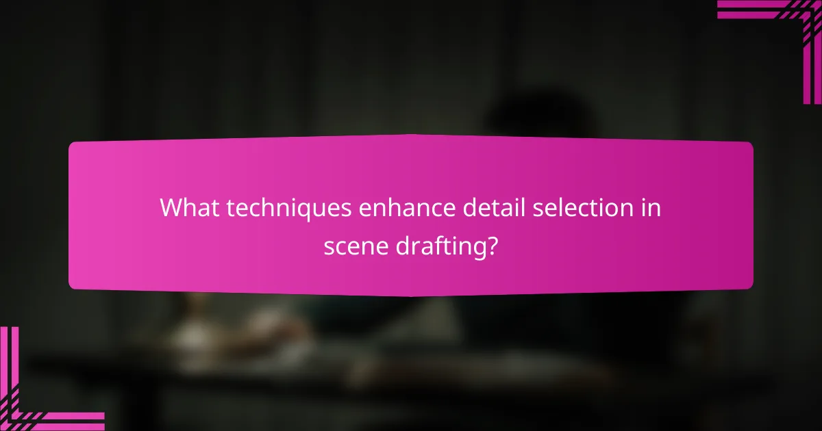 What techniques enhance detail selection in scene drafting?